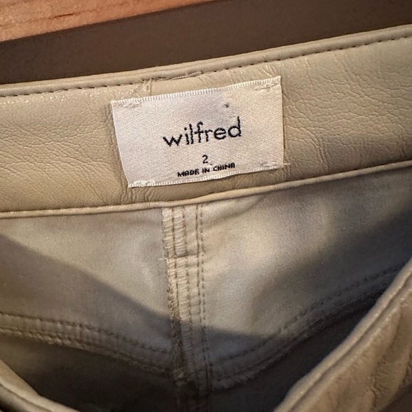 Artizia Wilfred Melina Pant faux leather light beige pant size 2 - Picture 5 of 11